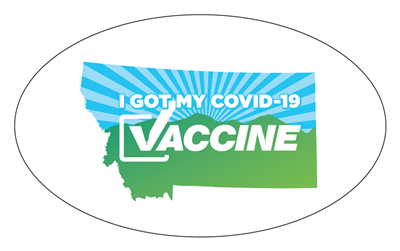 Large Oval Vaccine Sticker (roll of 100)