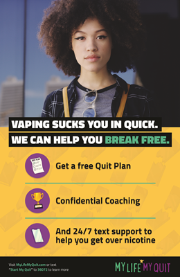 11x17 My Life My Quit Vaping Poster 1